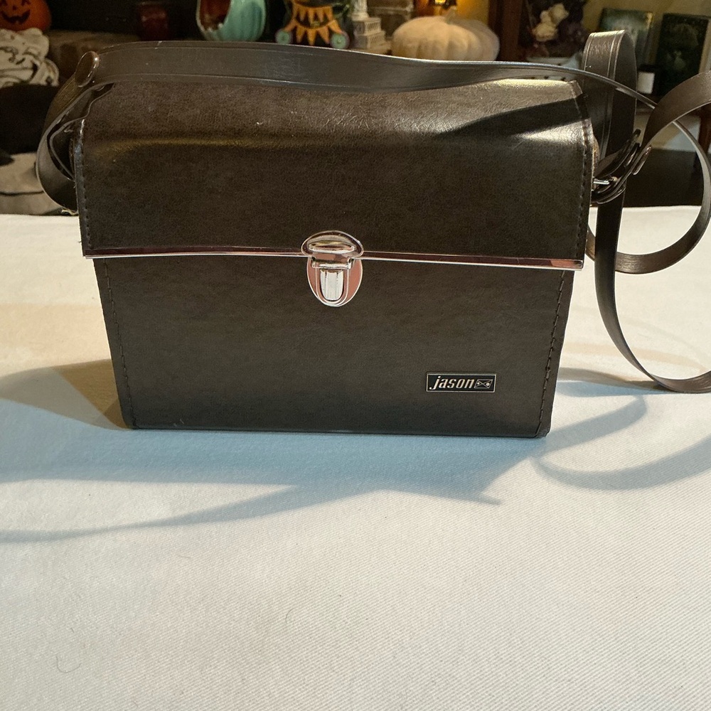 Vintage Jason Model 172 Camera Case Japan brown faux leather mid century